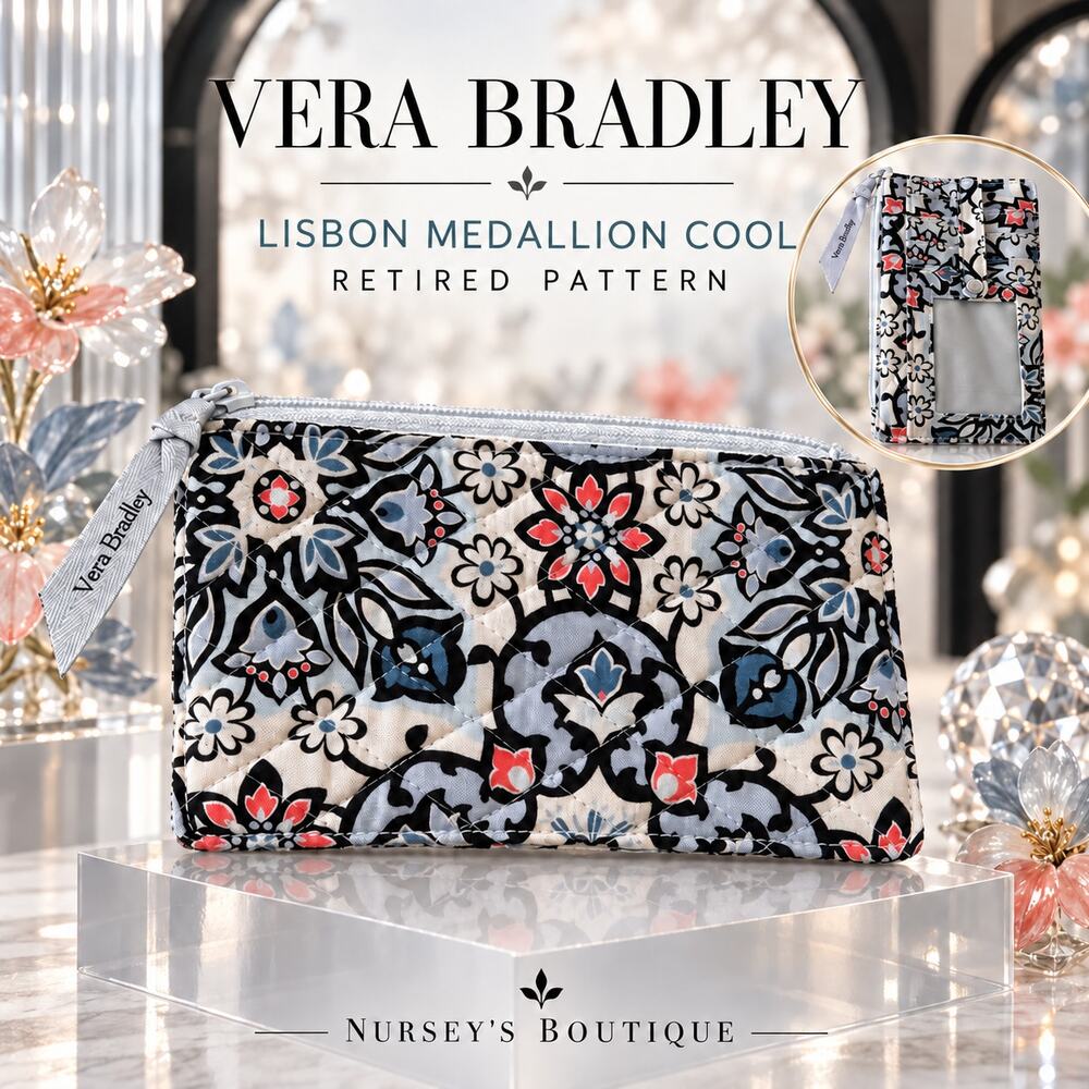 Vera Bradley Lisbon Medallion Cool Ultimate Card Case Wallet Retired